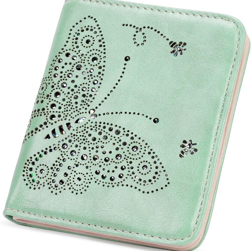 Women RFID Wallet Ultra Thin Slim Bifold Mini Credit Card Coin Purse Organizer